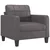 3-dijelni set sofa s jastucima sivi od umjetne kože