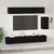 Set TV komoda s ladicama 6 pcs Crni hrast Konstruirano drvo