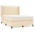 Vidaxl Box spring postelja z vzmetnico krem 140x190 cm blago