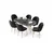 Hanah Home Trpezarijski set, 7 komada, Crni
