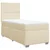 Vidaxl Box spring postelja z vzmetnico krem 90x200 cm blago