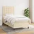 Vidaxl Box spring postelja z vzmetnico krem 100x200 cm blago