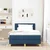Vidaxl LED Box Spring Postelja z LED trakami Modra 120 x 190 cm blago