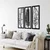 WallXpert metalni zidni ukras 5250, tri lista u 3 uramljena panela, 94 x 75 cm, crni