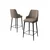 Hanah Home set od 2 barskih stolica Tera, kapućino tkanina Babyface, crne metalne noge