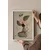 WallXpert uramljena slika 115240, žena u zelenoj haljini ispod ružičastog cveta divlje ruže, 50 x 70 cm, beli ram