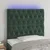 Vidaxl LED posteljno vzglavje temno zeleno 90x7x118/128 cm žamet