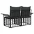 Vanjski loveseat s jastukom 2 pcs Crna i tamno siva poliratan