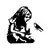 Wallity Zidna dekoracija Banksy Metal 07, 54x72 cm, 1.5 mm, Crna
