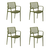 Hanah Home Set stolica Louise Xl, 58x74x103 cm, 4 komada, Zelene