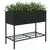 Vrtne sadilice s policom 2 kom crne 90 x 40 x 75 cm poliratan