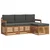 Set vanjskih sofa s jastukom 4 pcs Prirodna i antracit