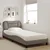 Vidaxl Postelja z vzmetnico Hvar taupe 90x200 cm blago