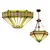 BRILAGI - Tiffany vitražni luster na lancu EMERALD 3xE27/60W/230V O 50 cm