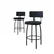 Hanah Home set od 4 barskih stolica Wosa, antracit tkanina Babyface, crne metalne noge