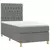 Vidaxl Box spring postelja z vzmetnico LED temno siva 90x200 cm blago