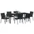 Vrtni set za objed 7 pcs Crna i Siva PE ratan