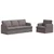 Set sofe 2 pcs Sivo-smeđa 201 x 80 x 85 cm tkanina