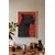 WallXpert uramljena slika 115274, crni leopard na crvenoj pozadini, 30 x 40 cm, beli ram