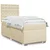 VIDAXL Box spring postelja z vzmetnico krem 100x200 cm blago