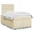 Vidaxl Box spring postelja z vzmetnico krem 120x200 cm blago