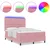 LED Box Spring Krevet Ružičasta 140 x 200 cm Baršun