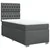 VIDAXL Box spring postelja z vzmetnico temno siva 100x200 cm blago