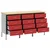 Radni ormar s ladicama 3 pcs Crvena i siva 150 x 55 x 85 cm