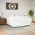 Vidaxl Box spring postelja z vzmetnico bela 200x200 cm umetno usnje