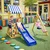 Kinder Home Dečiji drveni set 4u1 – tobogan 1,8 m, 2 ljuljaške, penjalica i mreža od konopaca 308×318×244cm