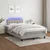 vidaXL Box spring postelja z vzmetnico LED sv. siva 120x200 cm blago