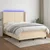 Vidaxl Box spring postelja z vzmetnico LED krem 140x200 cm blago