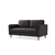 Atelier del Sofa Dvosed Rome 90x70x175cm Crno-Hrast