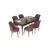 Hanah Home Set Trpezarijski sto i 6 stolica Nef, Prljavo roze