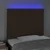 Vidaxl LED posteljno vzglavje temno rjavo 90x5x118/128 cm blago