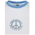 Womens Stretch Jersey Cropped Tee White/Horizontal Blue