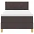 Vidaxl LED Box Spring Postelja Temno rjava 90 x 190 cm blago