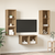 Set TV komoda Zidne Umjetnički hrast 37 x 37 x 107 cm