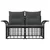 Vanjski loveseat s jastukom 2 pcs Crna i tamno siva poliratan