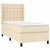 Vidaxl Box spring postelja z vzmetnico krem 80x200 cm blago
