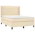 Vidaxl Box spring postelja z vzmetnico krem 140x190 cm blago