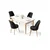 Hanah Home Trpezarijski set, 5 komada, Crni