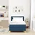 LED Box Spring Krevet s jastukom Plava 90 x 190 cm tkanina