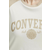 Pamučna majica Converse za žene, boja: bež