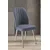 Hanah Home set trpezarijskih stolica Platinum 8 kom, dimno siva tkanina Jerry, hromirane metalne noge