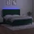 vidaXL Box spring postelja z vzmetnico LED tem. zelena 160x200cm žamet