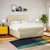Vidaxl Box spring postelja z vzmetnico krem 180x200 cm blago