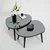 Hanah Home Set klub stolova, 2 komada Gusto Crno-Sivi