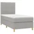 Krevet box spring s madracem LED svjetlosivi 90x190 cm tkanina