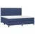 Vidaxl Box spring postelja z vzmetnico moder 200x200 cm blago